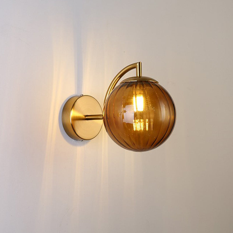Macaron Glass Ball Iron Aluminum 1-Light Wall Sconce Lamp