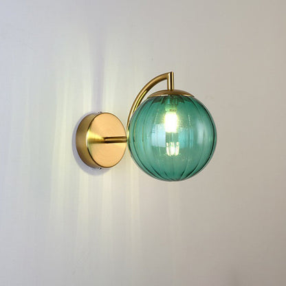 Macaron Glass Ball Iron Aluminum 1-Light Wall Sconce Lamp
