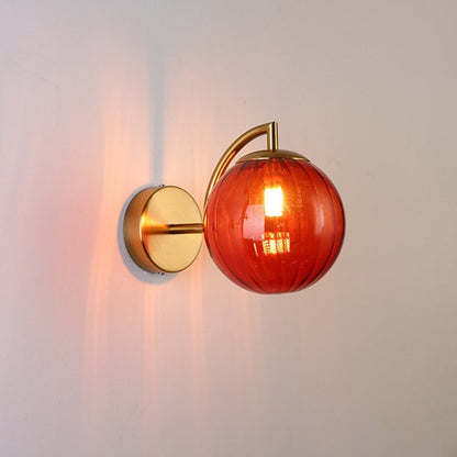Macaron Glass Ball Iron Aluminum 1-Light Wall Sconce Lamp