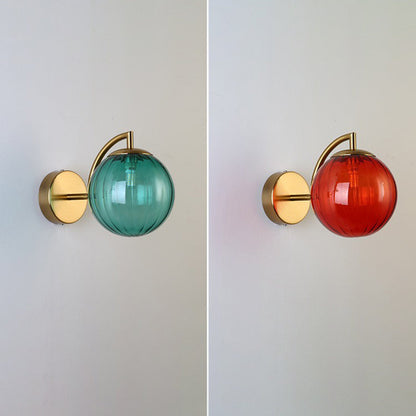 Macaron Glass Ball Iron Aluminum 1-Light Wall Sconce Lamp