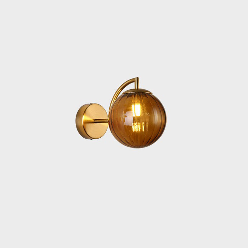 Macaron Glass Ball Iron Aluminum 1-Light Wall Sconce Lamp