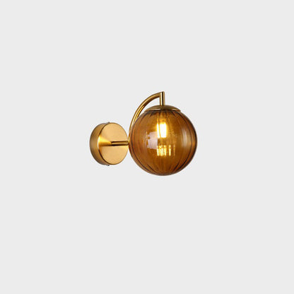 Macaron Glass Ball Iron Aluminum 1-Light Wall Sconce Lamp