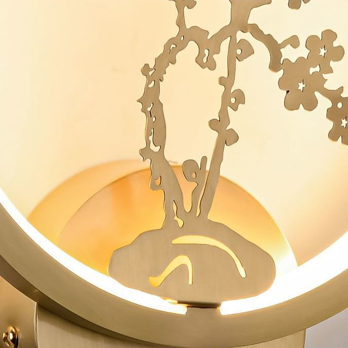 Chinese Deer Brass Silicone LED Wall Sconce Lamp
