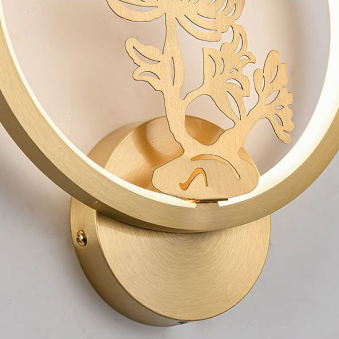 Chinese Deer Brass Silicone LED Wall Sconce Lamp