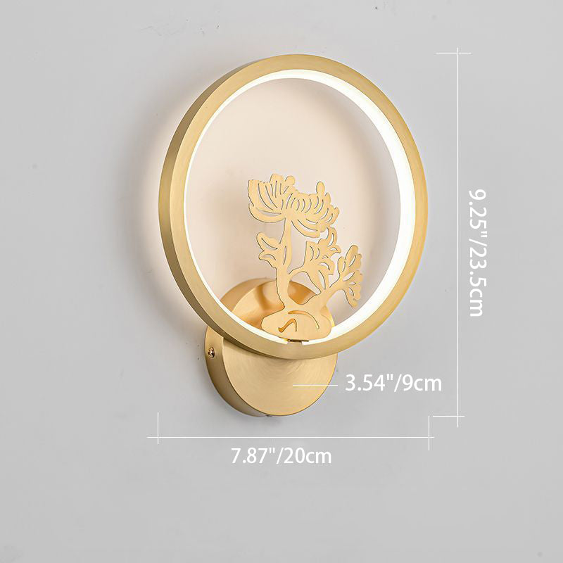 Chinese Deer Brass Silicone LED Wall Sconce Lamp