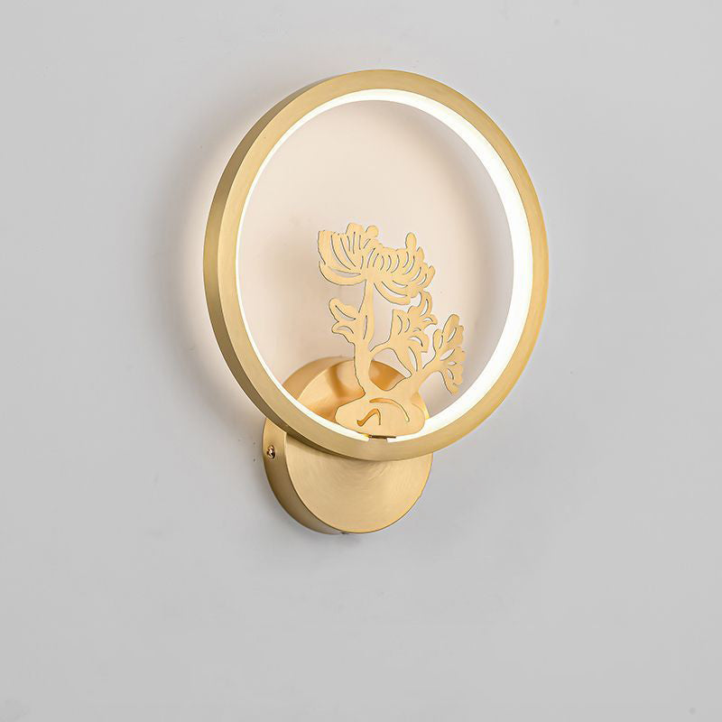 Chinese Deer Brass Silicone LED Wall Sconce Lamp