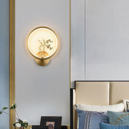 Chinese Deer Brass Silicone LED Wall Sconce Lamp