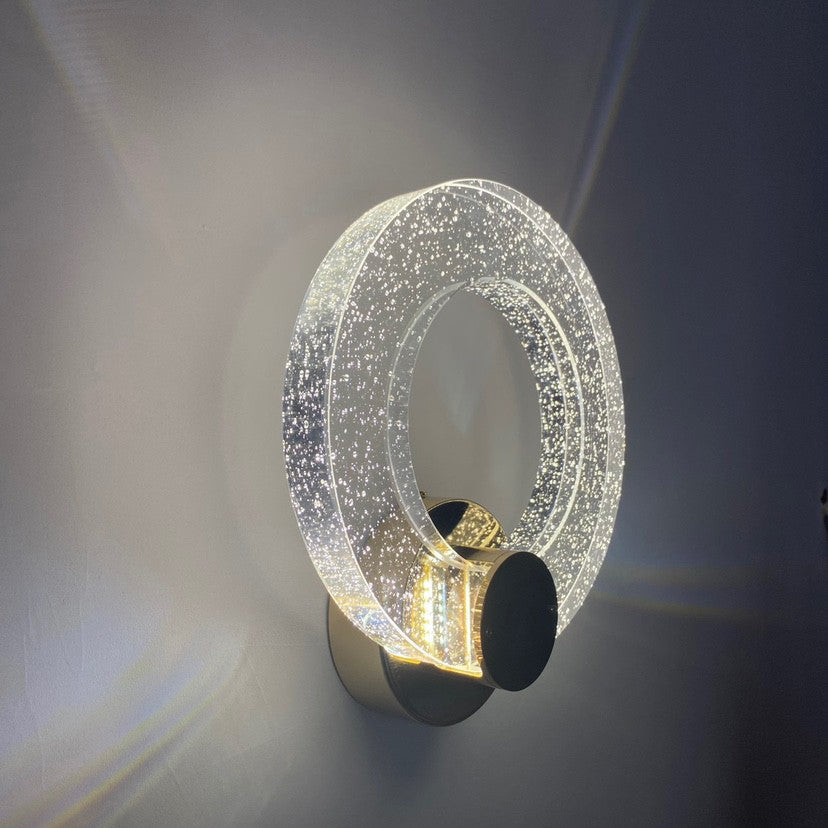 Circular Bubble Crystal Iron Aluminum LED Wall Sconce Lamp