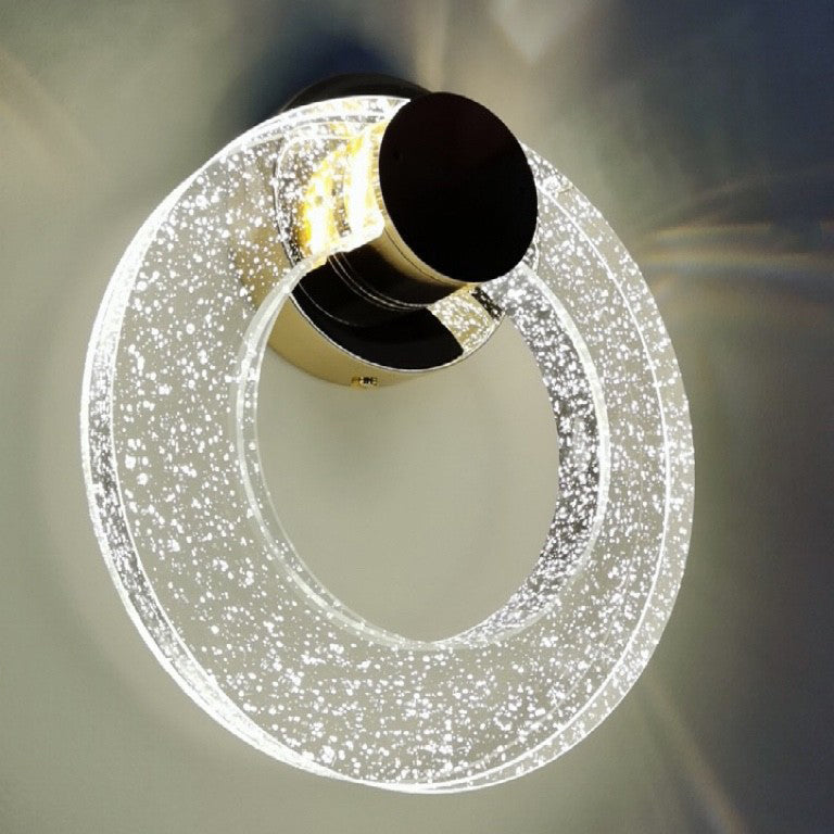 Circular Bubble Crystal Iron Aluminum LED Wall Sconce Lamp