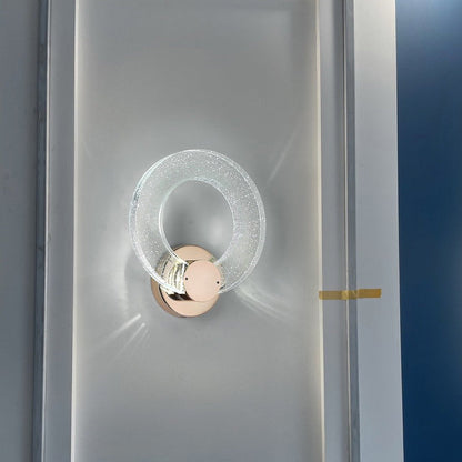 Circular Bubble Crystal Iron Aluminum LED Wall Sconce Lamp