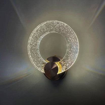 Circular Bubble Crystal Iron Aluminum LED Wall Sconce Lamp