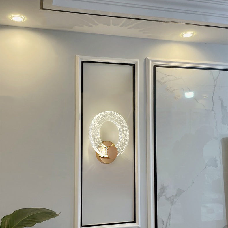 Circular Bubble Crystal Iron Aluminum LED Wall Sconce Lamp