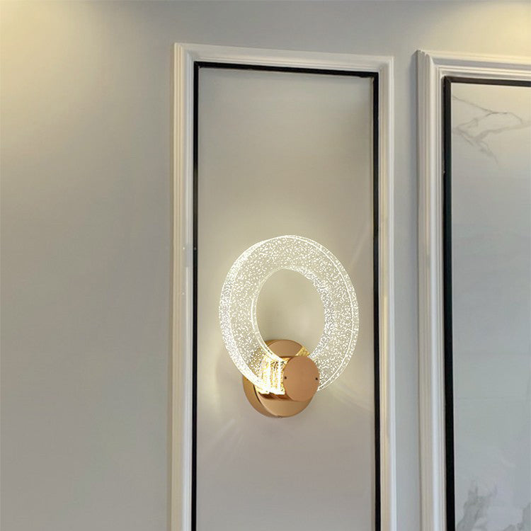 Circular Bubble Crystal Iron Aluminum LED Wall Sconce Lamp