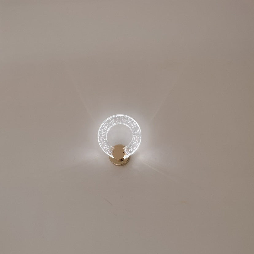 Circular Bubble Crystal Iron Aluminum LED Wall Sconce Lamp