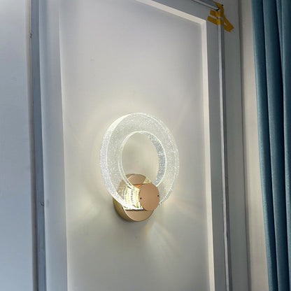 Circular Bubble Crystal Iron Aluminum LED Wall Sconce Lamp