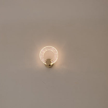 Circular Bubble Crystal Iron Aluminum LED Wall Sconce Lamp
