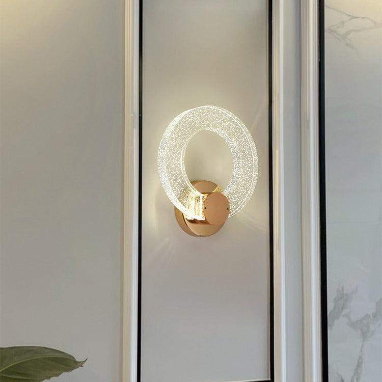 Circular Bubble Crystal Iron Aluminum LED Wall Sconce Lamp