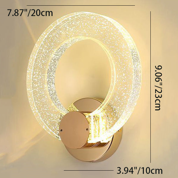Circular Bubble Crystal Iron Aluminum LED Wall Sconce Lamp