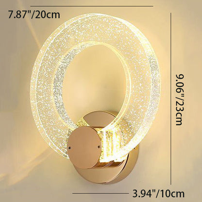 Circular Bubble Crystal Iron Aluminum LED Wall Sconce Lamp