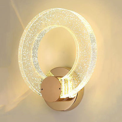 Circular Bubble Crystal Iron Aluminum LED Wall Sconce Lamp