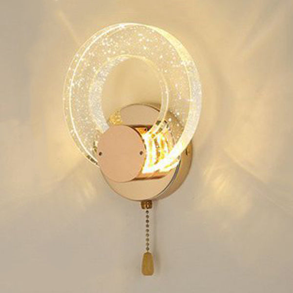 Circular Bubble Crystal Iron Aluminum LED Wall Sconce Lamp