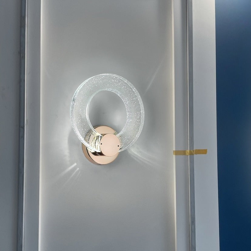 Circular Bubble Crystal Iron Aluminum LED Wall Sconce Lamp