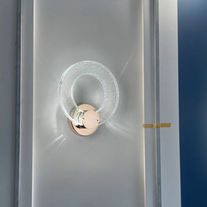 Circular Bubble Crystal Iron Aluminum LED Wall Sconce Lamp