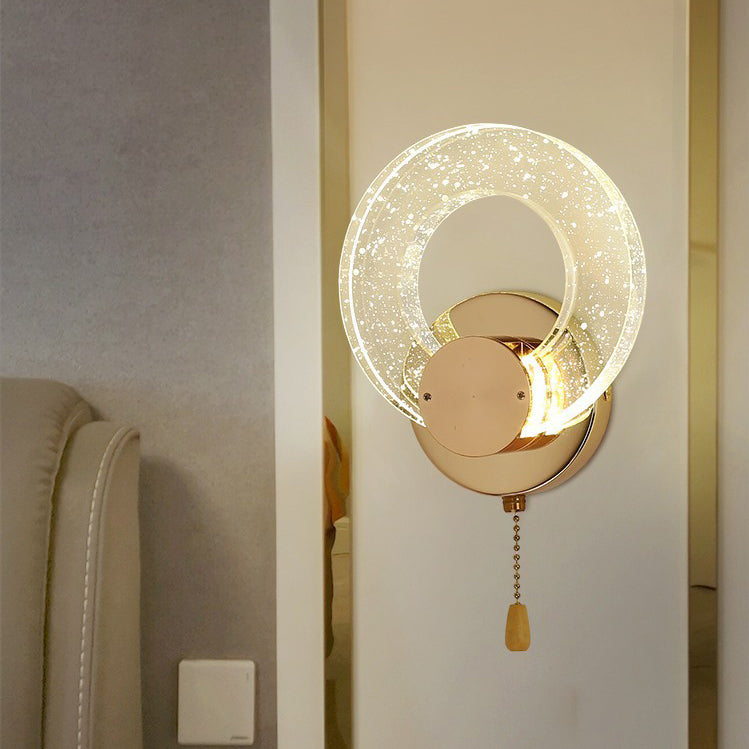 Circular Bubble Crystal Iron Aluminum LED Wall Sconce Lamp