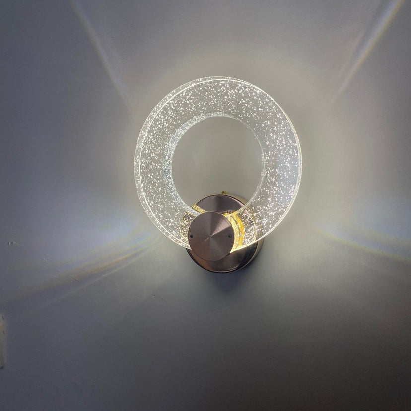 Circular Bubble Crystal Iron Aluminum LED Wall Sconce Lamp