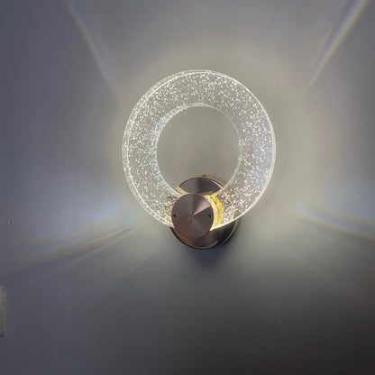 Circular Bubble Crystal Iron Aluminum LED Wall Sconce Lamp