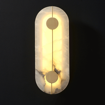 Luxury Round Oval Marble Brass LED Wall Sconce Lamp