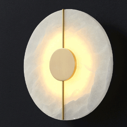 Luxury Round Oval Marble Brass LED Wall Sconce Lamp