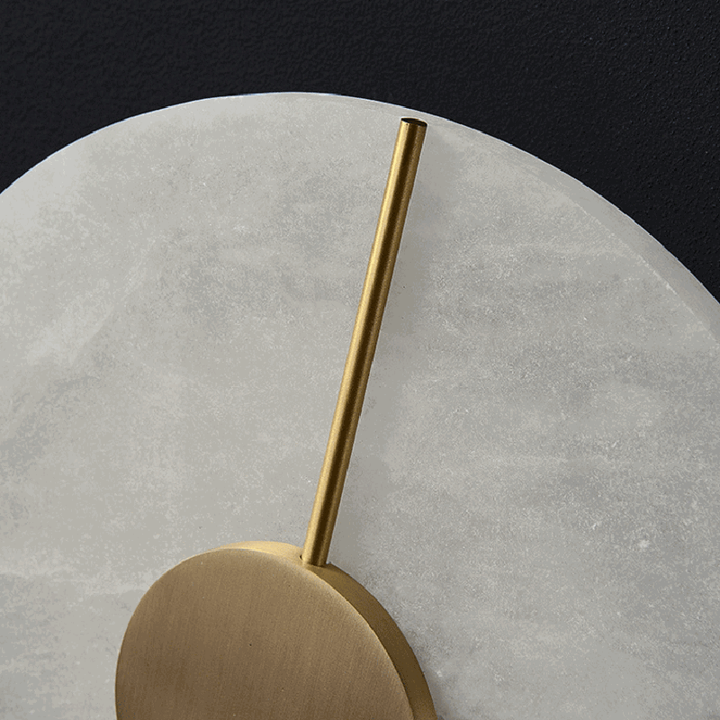 Luxury Round Oval Marble Brass LED Wall Sconce Lamp