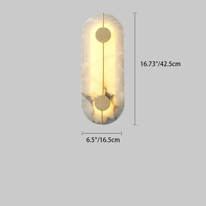 Luxury Round Oval Marble Brass LED Wall Sconce Lamp