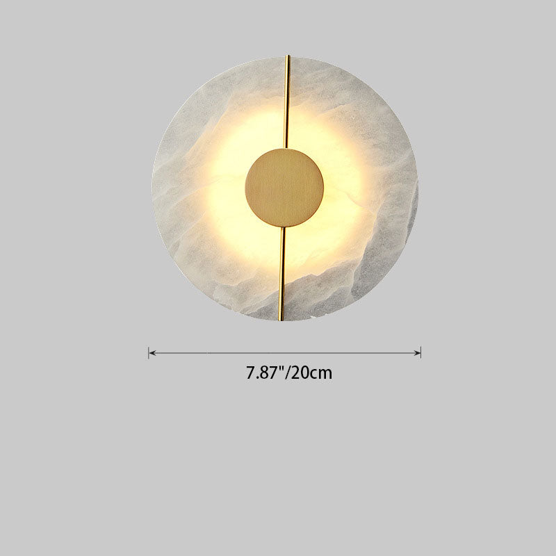 Luxury Round Oval Marble Brass LED Wall Sconce Lamp