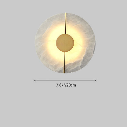Luxury Round Oval Marble Brass LED Wall Sconce Lamp