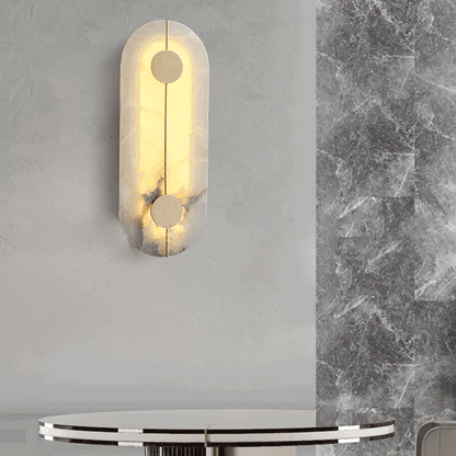 Luxury Round Oval Marble Brass LED Wall Sconce Lamp