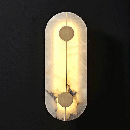 Luxury Round Oval Marble Brass LED Wall Sconce Lamp