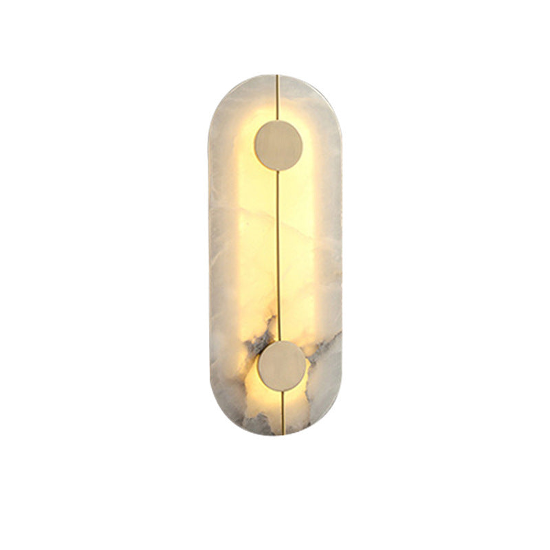 Luxury Round Oval Marble Brass LED Wall Sconce Lamp