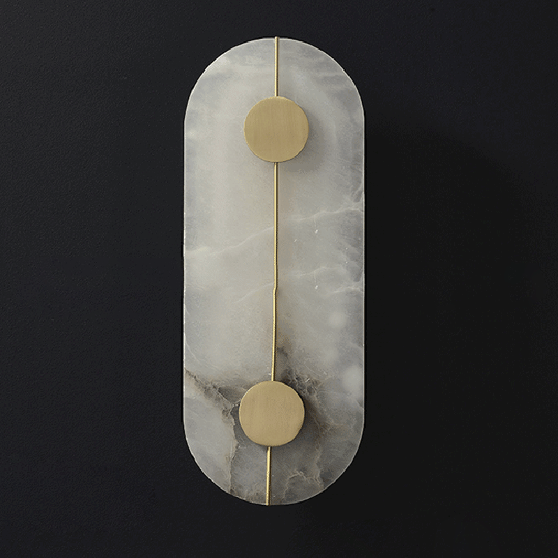 Luxury Round Oval Marble Brass LED Wall Sconce Lamp