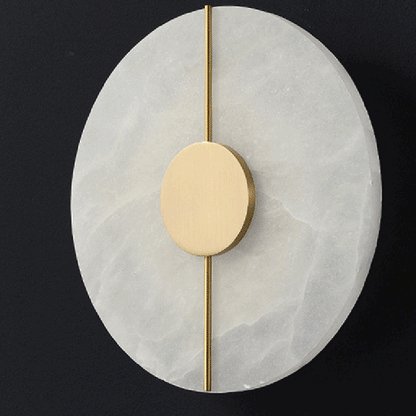 Luxury Round Oval Marble Brass LED Wall Sconce Lamp