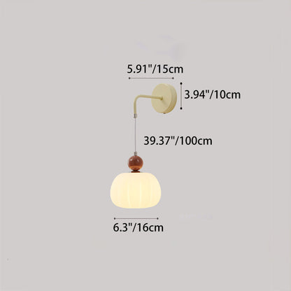 Small Pumpkin Shape Hardware PE 1-Light Wall Sconce Lamp