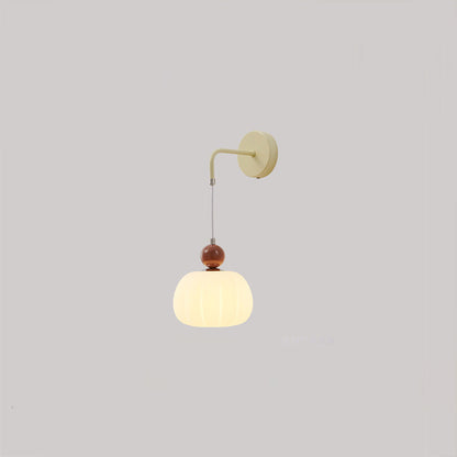 Small Pumpkin Shape Hardware PE 1-Light Wall Sconce Lamp