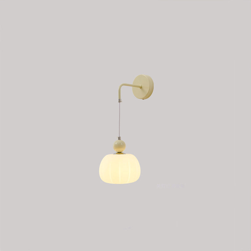 Small Pumpkin Shape Hardware PE 1-Light Wall Sconce Lamp