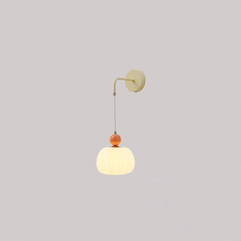 Small Pumpkin Shape Hardware PE 1-Light Wall Sconce Lamp