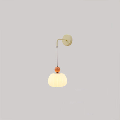 Small Pumpkin Shape Hardware PE 1-Light Wall Sconce Lamp