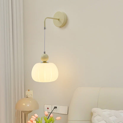 Small Pumpkin Shape Hardware PE 1-Light Wall Sconce Lamp