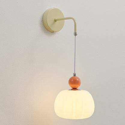 Small Pumpkin Shape Hardware PE 1-Light Wall Sconce Lamp
