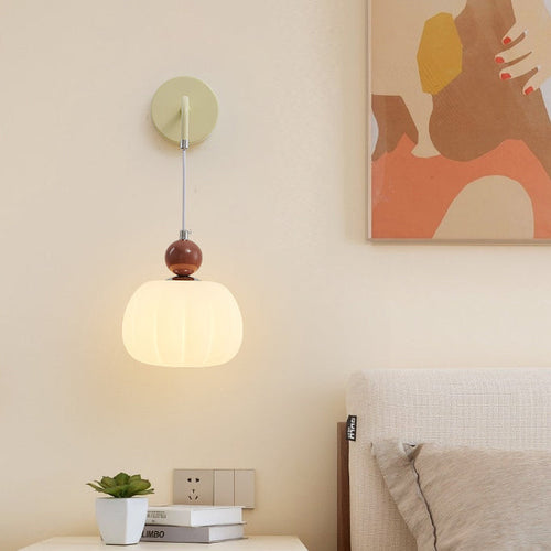 Small Pumpkin Shape Hardware PE 1-Light Wall Sconce Lamp