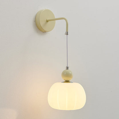 Small Pumpkin Shape Hardware PE 1-Light Wall Sconce Lamp